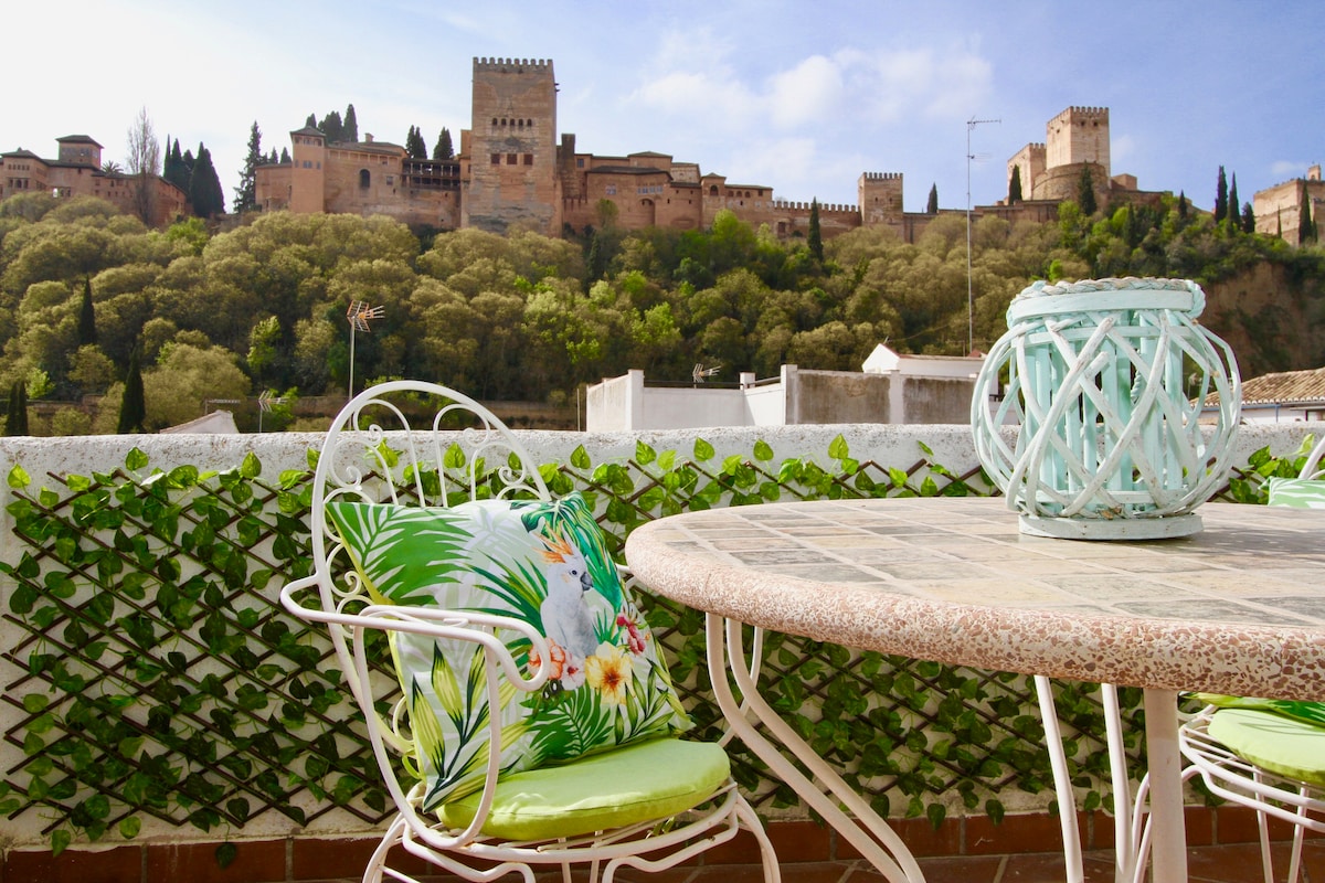 Vistas al Albaicín y la Alhambra desde los apartamentos Nest Flats